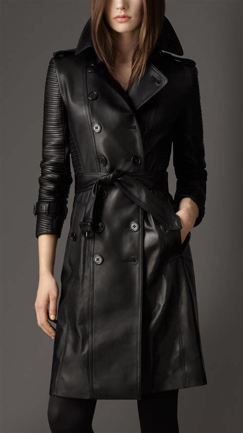 long lambskin biker trench coat burberry|Burberry trench jacket.